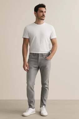 HUGO 708 Slim Fit Grey Organic Cotton Denim Jeans